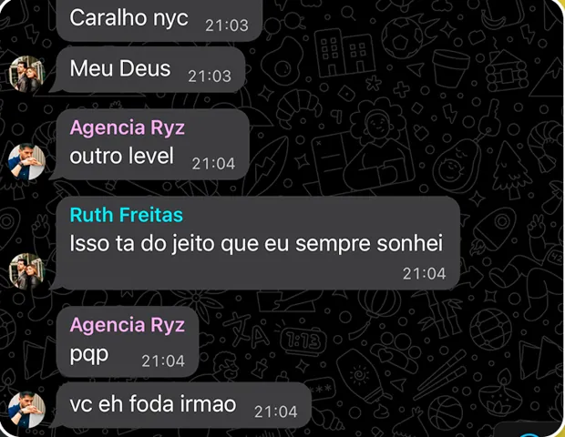 Print de conversa: isso tá do jeito que eu sempre sonhei