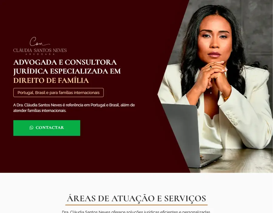 Site da advogada Cláudia Santos Neves