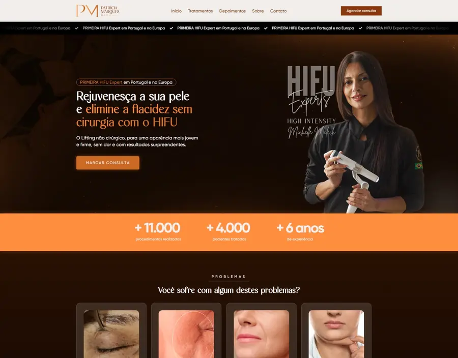 Site da Patrícia Marques, HIFU Expert em Portugal